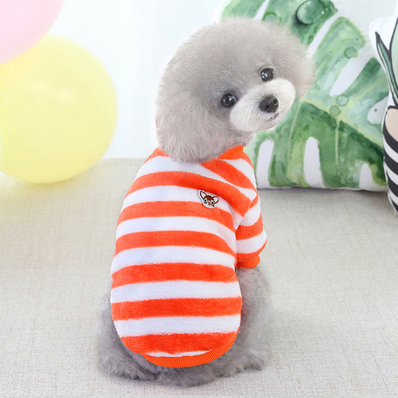 Roupa Quente de Inverno para Cão Bichon e Gato, Velo Arco-Íris