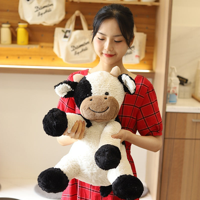 Brinquedo Peluche de Vaca Sentada Fofinha Boneco de Peluche de Vaca Venda por Grosso Mascote do Ano do Boi