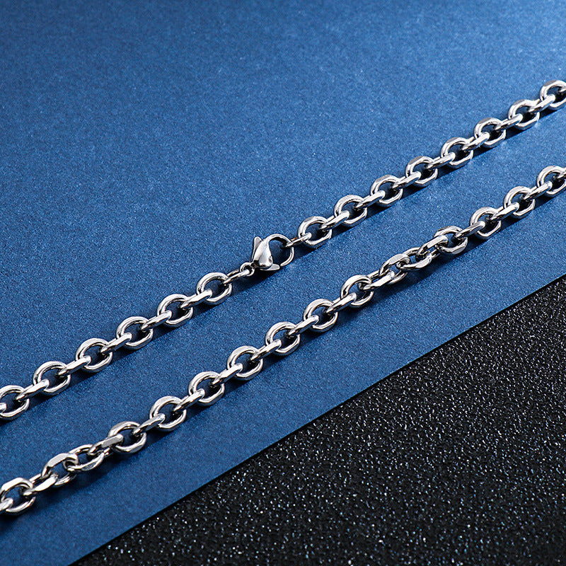 Stainless Steel Cross O Necklace
