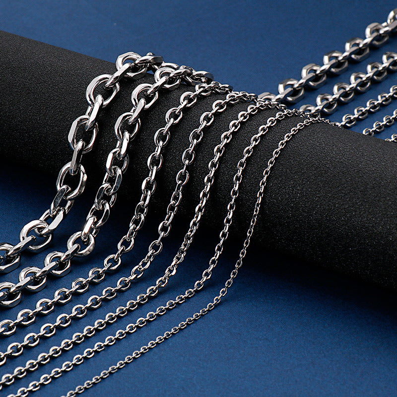 Stainless Steel Cross O Necklace