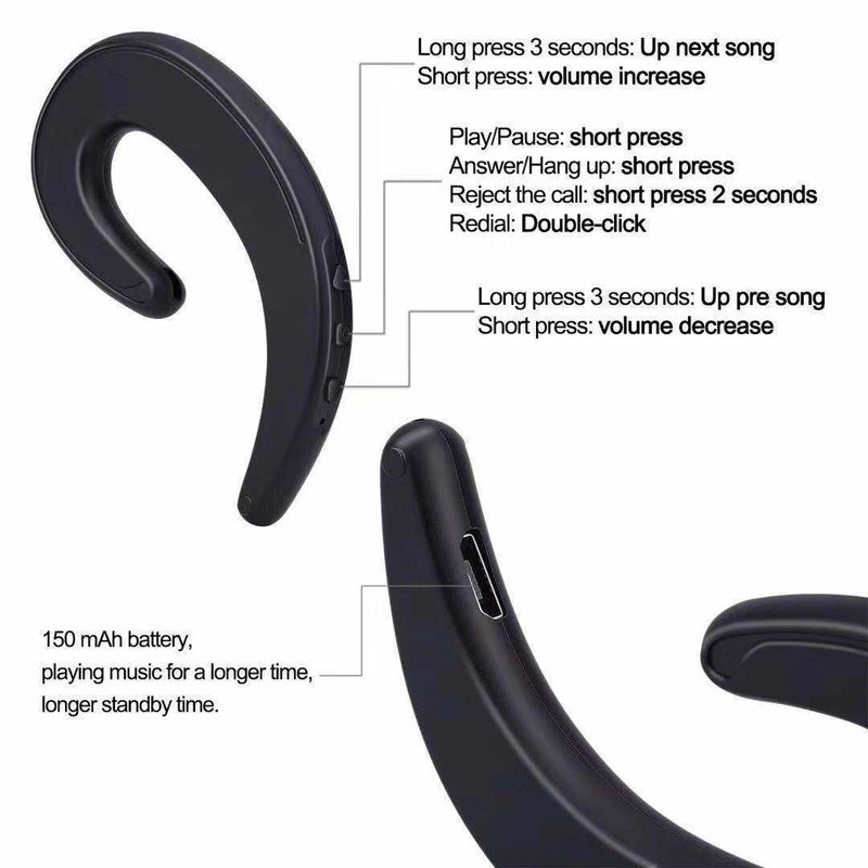 Compatible with Apple , Bluetooth Painless Exercise With Wireless Earphones With Ear-hook Earphones