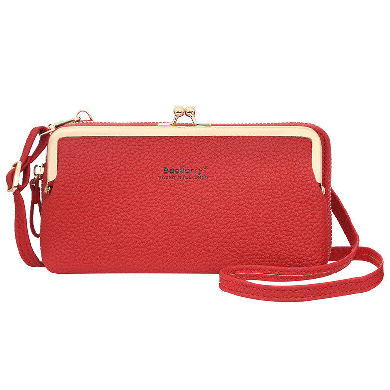 Bolsa para celular de grande capacidade, cor sólida, bolsa pequena diagonal de um ombro