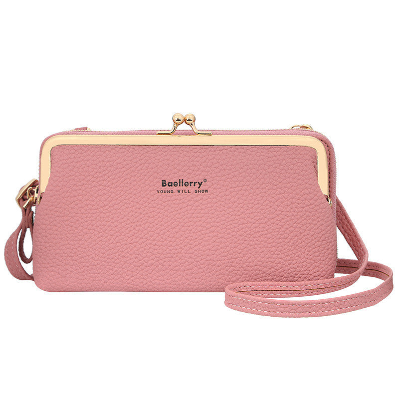 Bolsa para celular de grande capacidade, cor sólida, bolsa pequena diagonal de um ombro