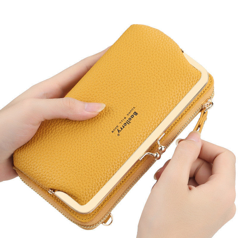 Bolsa para celular de grande capacidade, cor sólida, bolsa pequena diagonal de um ombro