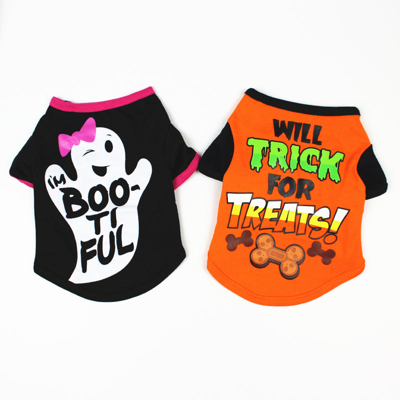 Hundekleidung Frühjahr- und Sommerkleidung Cartoon-Print T-Shirt Teddy Bichon Haustierkostüm Großhandel Haustier Halloween-Kleidung