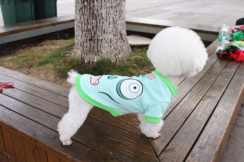 Hundekleidung Frühjahr- und Sommerkleidung Cartoon-Print T-Shirt Teddy Bichon Haustierkostüm Großhandel Haustier Halloween-Kleidung