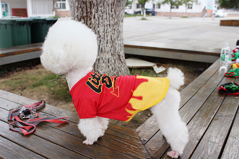 Hundekleidung Frühjahr- und Sommerkleidung Cartoon-Print T-Shirt Teddy Bichon Haustierkostüm Großhandel Haustier Halloween-Kleidung