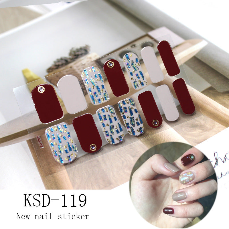 Gradient Nail Sticker 3D Fluorescent Color Nail Polish Film