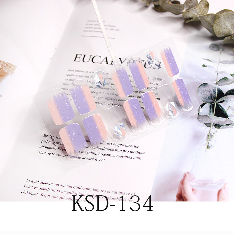 Gradient Nail Sticker 3D Fluorescent Color Nail Polish Film
