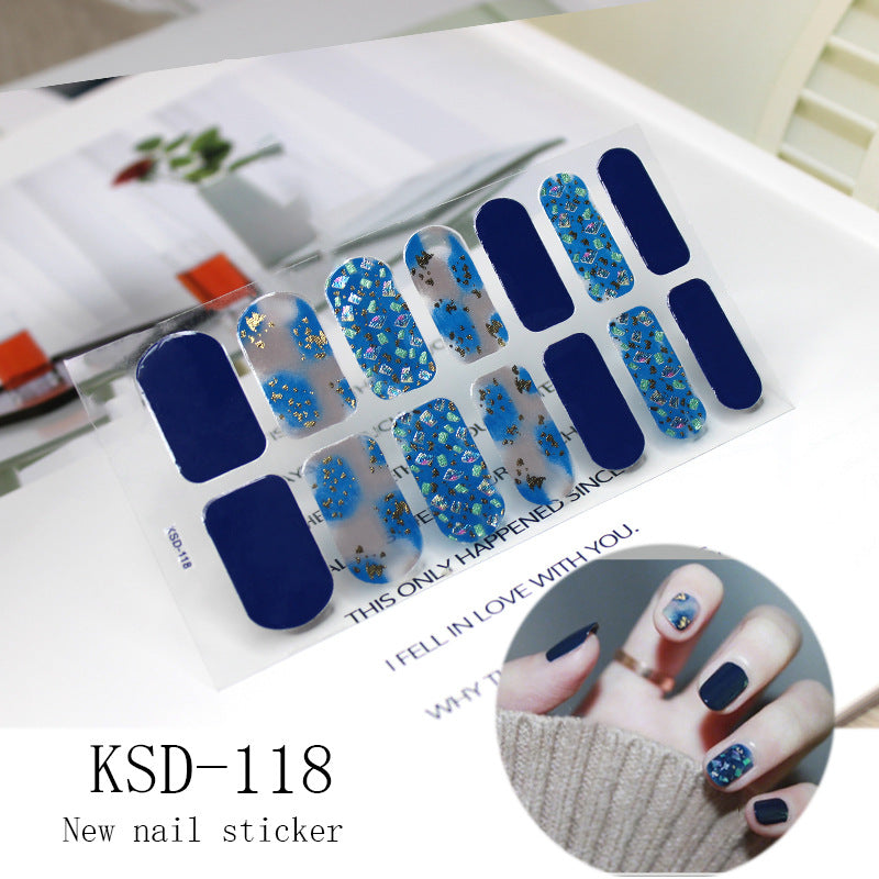 Gradient Nail Sticker 3D Fluorescent Color Nail Polish Film