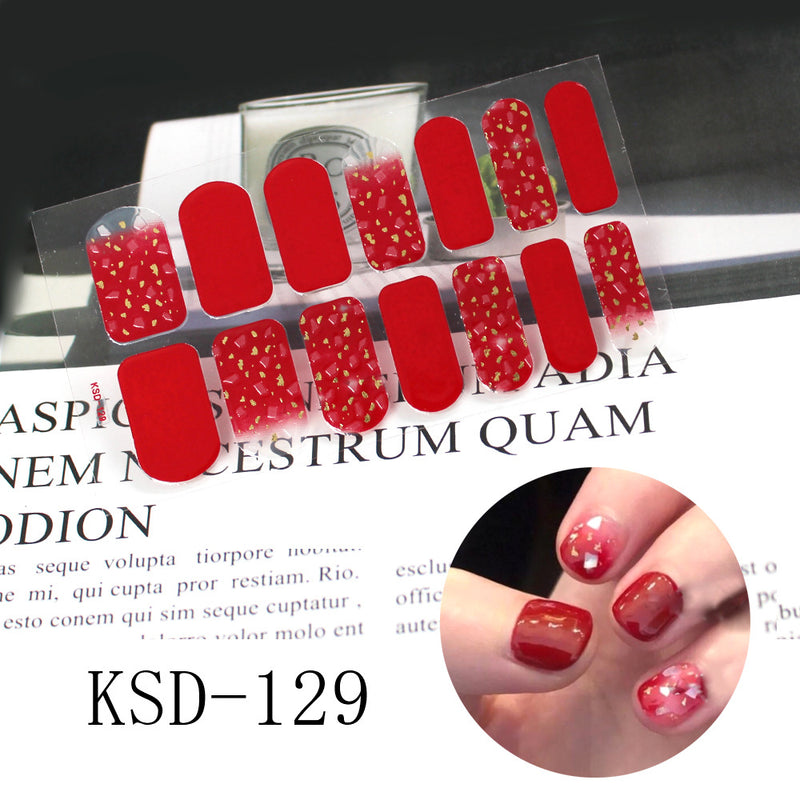 Gradient Nail Sticker 3D Fluorescent Color Nail Polish Film