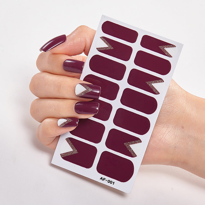 Película de verniz moderna, autocolante de unhas, autocolante de unhas com letras à prova de água, autocolante completo