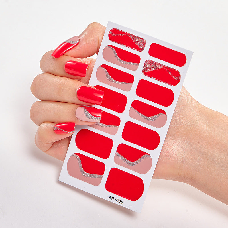 Película de verniz moderna, autocolante de unhas, autocolante de unhas com letras à prova de água, autocolante completo