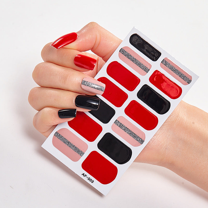 Película de verniz moderna, autocolante de unhas, autocolante de unhas com letras à prova de água, autocolante completo