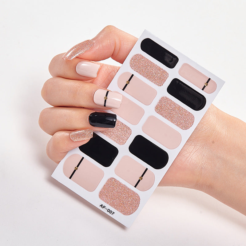 Película de verniz moderna, autocolante de unhas, autocolante de unhas com letras à prova de água, autocolante completo