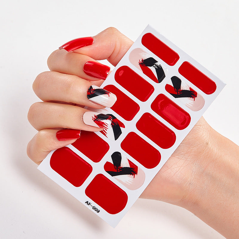 Película de verniz moderna, autocolante de unhas, autocolante de unhas com letras à prova de água, autocolante completo