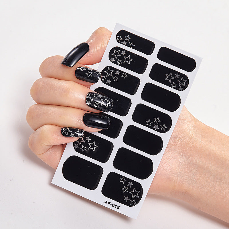 Película de verniz moderna, autocolante de unhas, autocolante de unhas com letras à prova de água, autocolante completo