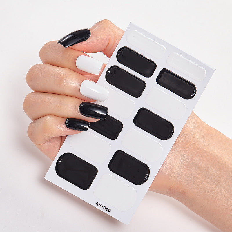 Película de verniz moderna, autocolante de unhas, autocolante de unhas com letras à prova de água, autocolante completo
