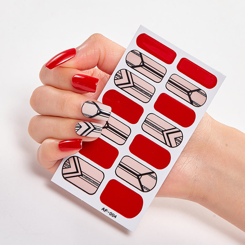 Película de verniz moderna, autocolante de unhas, autocolante de unhas com letras à prova de água, autocolante completo