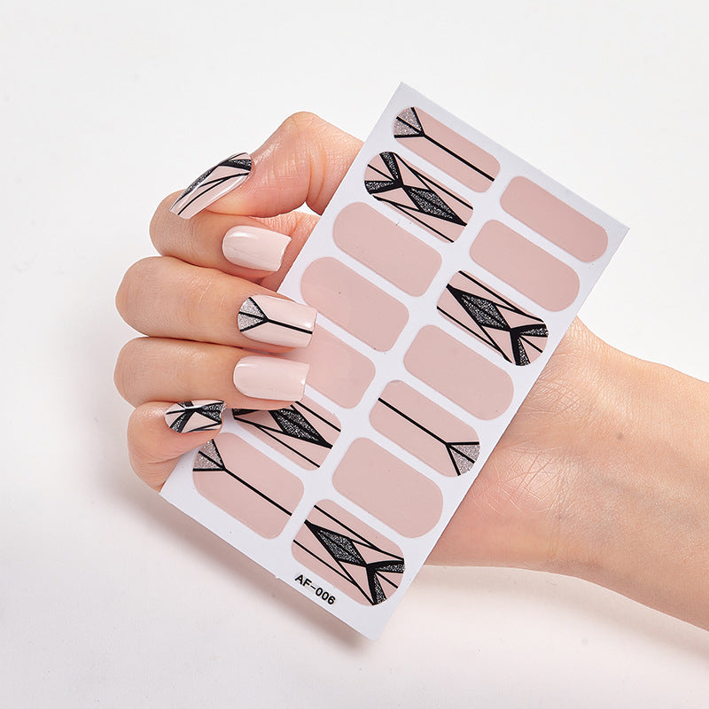 Película de verniz moderna, autocolante de unhas, autocolante de unhas com letras à prova de água, autocolante completo