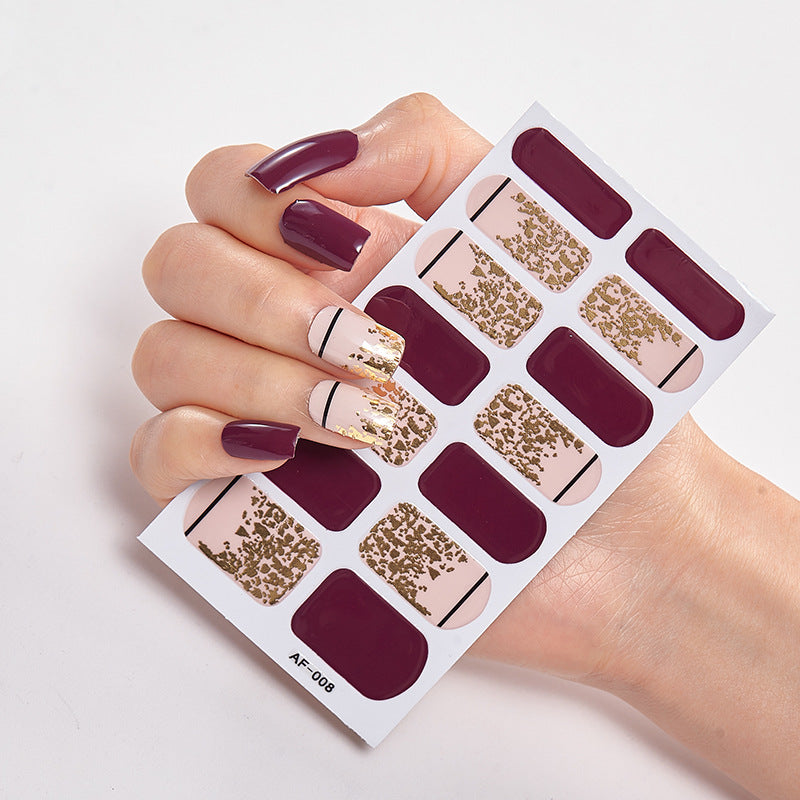 Película de verniz moderna, autocolante de unhas, autocolante de unhas com letras à prova de água, autocolante completo