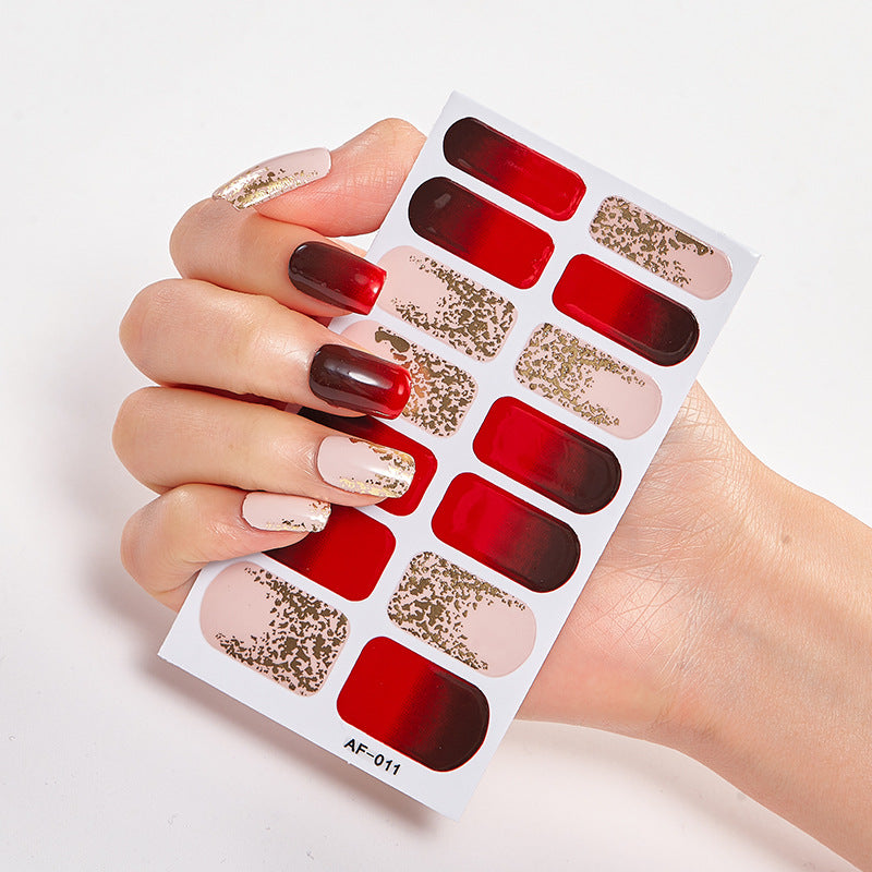 Película de verniz moderna, autocolante de unhas, autocolante de unhas com letras à prova de água, autocolante completo