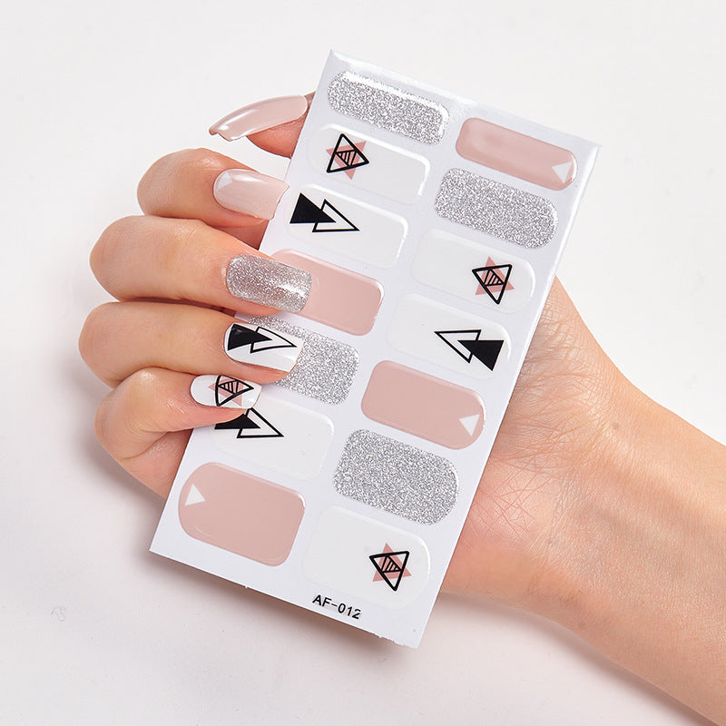 Película de verniz moderna, autocolante de unhas, autocolante de unhas com letras à prova de água, autocolante completo
