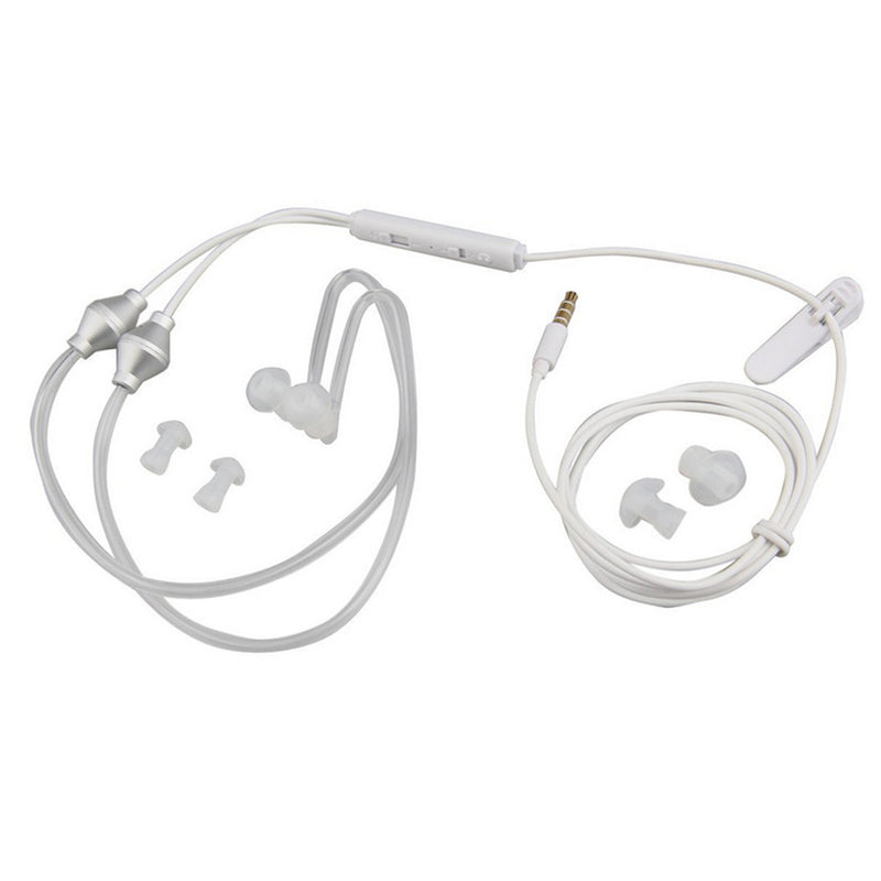 Auscultadores de saúde para telemóvel com microfone, auriculares intra-auriculares bilaterais com tubo de ar, auriculares de saúde inofensivos