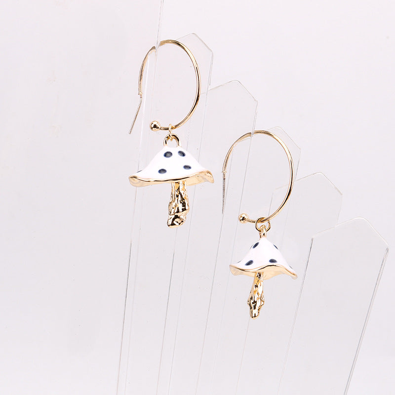 Cross-border novo multicolorido gotejamento de óleo brincos de cogumelo personalidade selvagem brincos de metal feminino za brincos