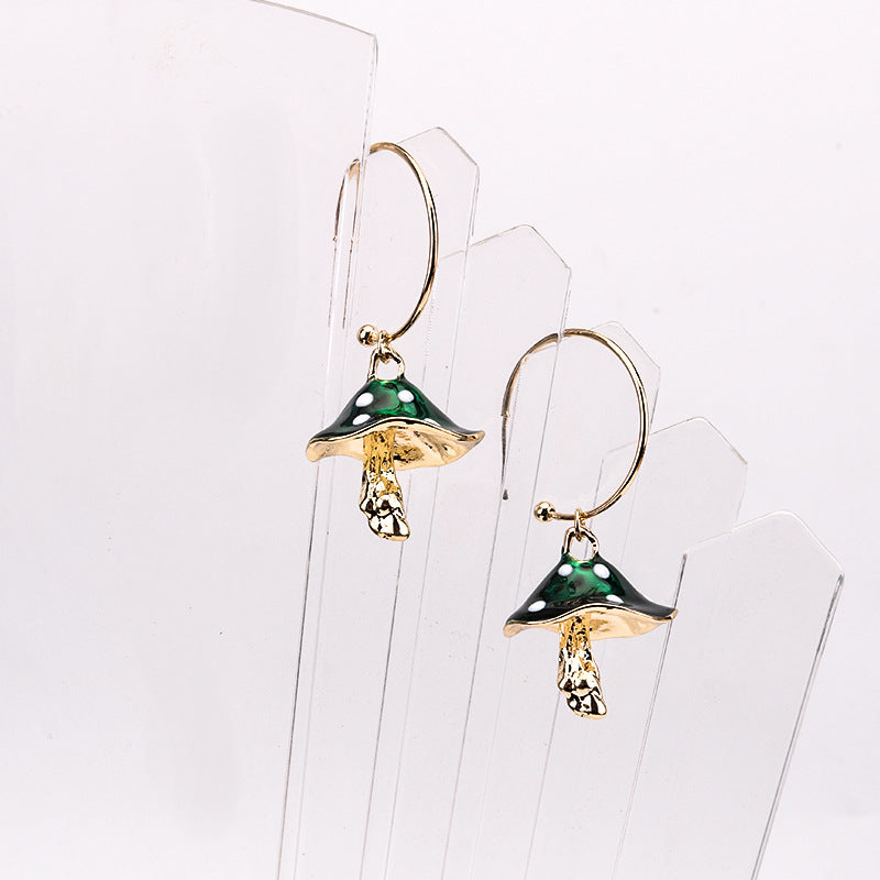 Cross-border novo multicolorido gotejamento de óleo brincos de cogumelo personalidade selvagem brincos de metal feminino za brincos