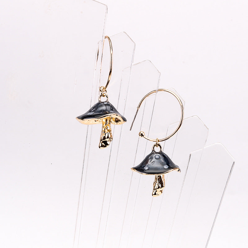 Cross-border novo multicolorido gotejamento de óleo brincos de cogumelo personalidade selvagem brincos de metal feminino za brincos
