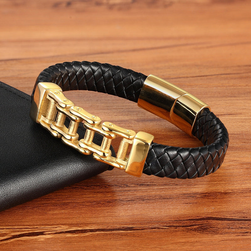 Pulseira trançada de couro de couro, pulseira de couro, pulseira de couro personalizada, joias de couro masculino