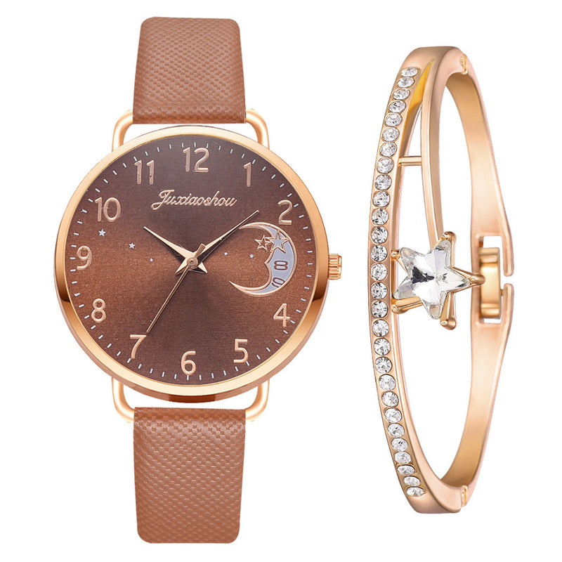 Adorável lua padrão relógio de quartzo para mulher com cinta dial senhoras relógio de pulso montre femme relogio feminino reloj mujer navio da gota