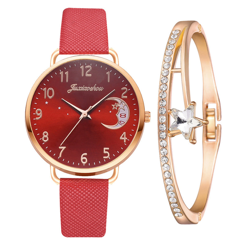 Adorável lua padrão relógio de quartzo para mulher com cinta dial senhoras relógio de pulso montre femme relogio feminino reloj mujer navio da gota