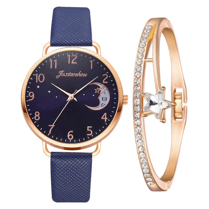 Adorável lua padrão relógio de quartzo para mulher com cinta dial senhoras relógio de pulso montre femme relogio feminino reloj mujer navio da gota