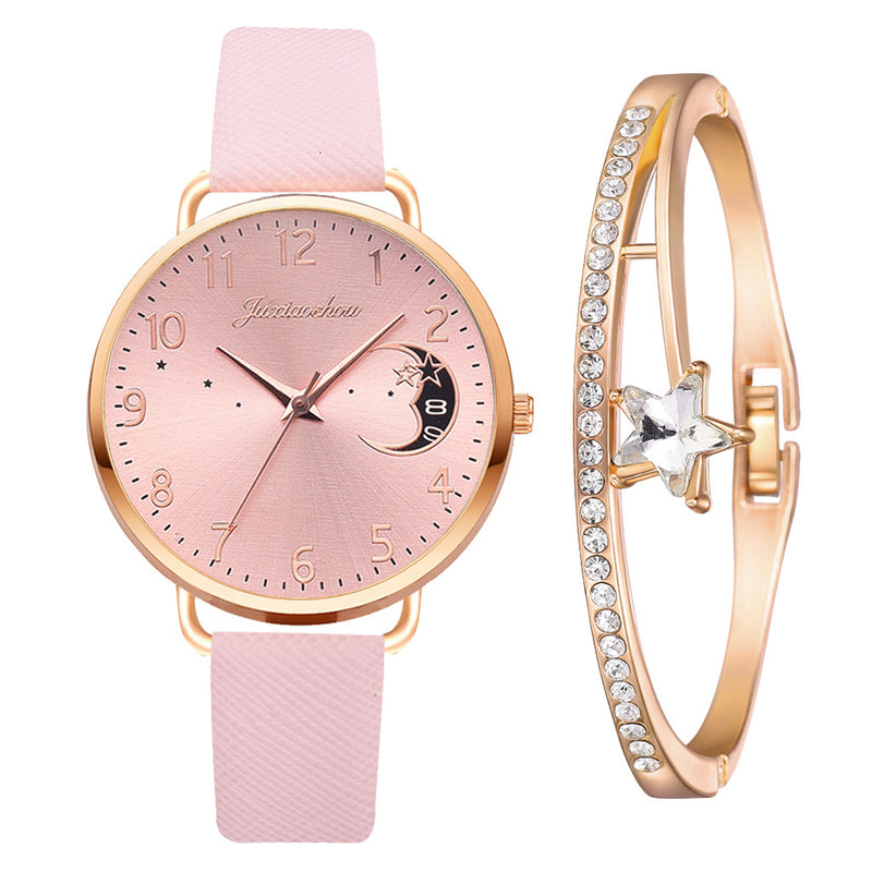 Adorável lua padrão relógio de quartzo para mulher com cinta dial senhoras relógio de pulso montre femme relogio feminino reloj mujer navio da gota