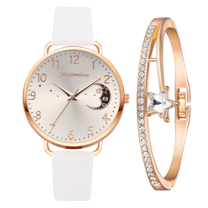 Adorável lua padrão relógio de quartzo para mulher com cinta dial senhoras relógio de pulso montre femme relogio feminino reloj mujer navio da gota