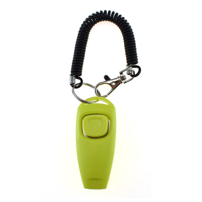 2-in-1 Clicker-Haustiertrainer, Haustier-Clicker, Pfeife, Hunde-Trainingspfeife, gelbes Armband