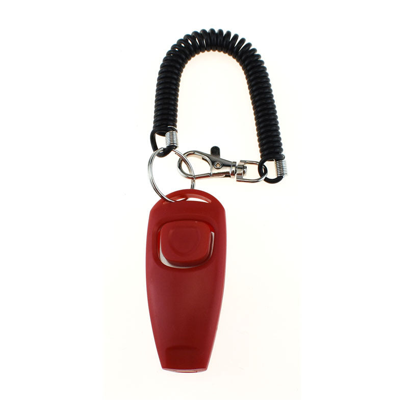 2-in-1 Clicker-Haustiertrainer, Haustier-Clicker, Pfeife, Hunde-Trainingspfeife, gelbes Armband