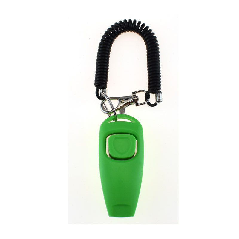 2-in-1 Clicker-Haustiertrainer, Haustier-Clicker, Pfeife, Hunde-Trainingspfeife, gelbes Armband
