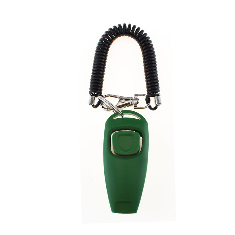 2-in-1 Clicker-Haustiertrainer, Haustier-Clicker, Pfeife, Hunde-Trainingspfeife, gelbes Armband