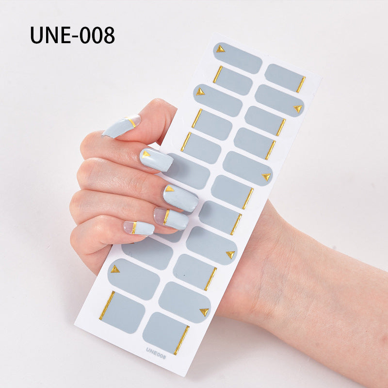 Autocolantes de unhas de estilo europeu e americano francês, impermeáveis e removíveis, película de verniz 3D para unhas, autocolantes integrais de Natal, 22 pontas