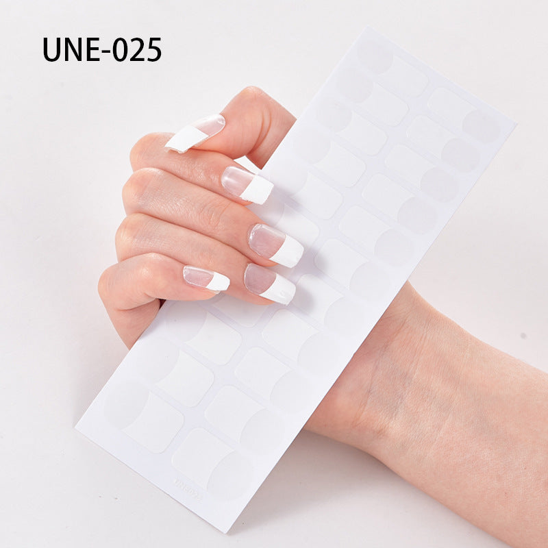 Autocolantes de unhas de estilo europeu e americano francês, impermeáveis e removíveis, película de verniz 3D para unhas, autocolantes integrais de Natal, 22 pontas