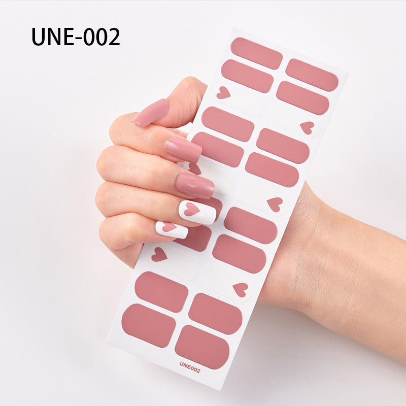 Autocolantes de unhas de estilo europeu e americano francês, impermeáveis e removíveis, película de verniz 3D para unhas, autocolantes integrais de Natal, 22 pontas