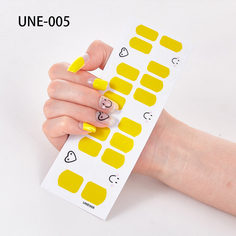 Autocolantes de unhas de estilo europeu e americano francês, impermeáveis e removíveis, película de verniz 3D para unhas, autocolantes integrais de Natal, 22 pontas