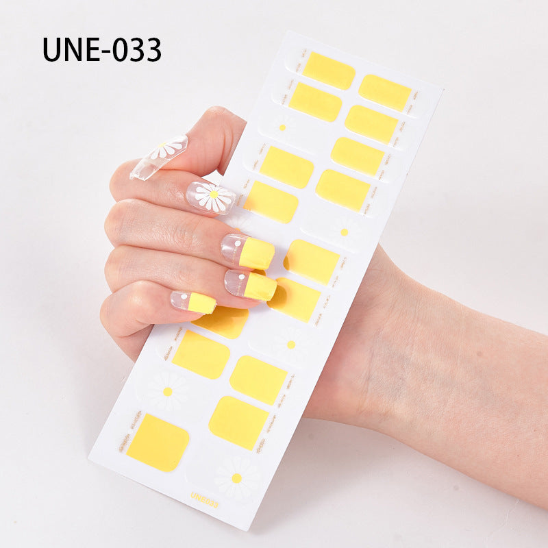 Autocolantes de unhas de estilo europeu e americano francês, impermeáveis e removíveis, película de verniz 3D para unhas, autocolantes integrais de Natal, 22 pontas