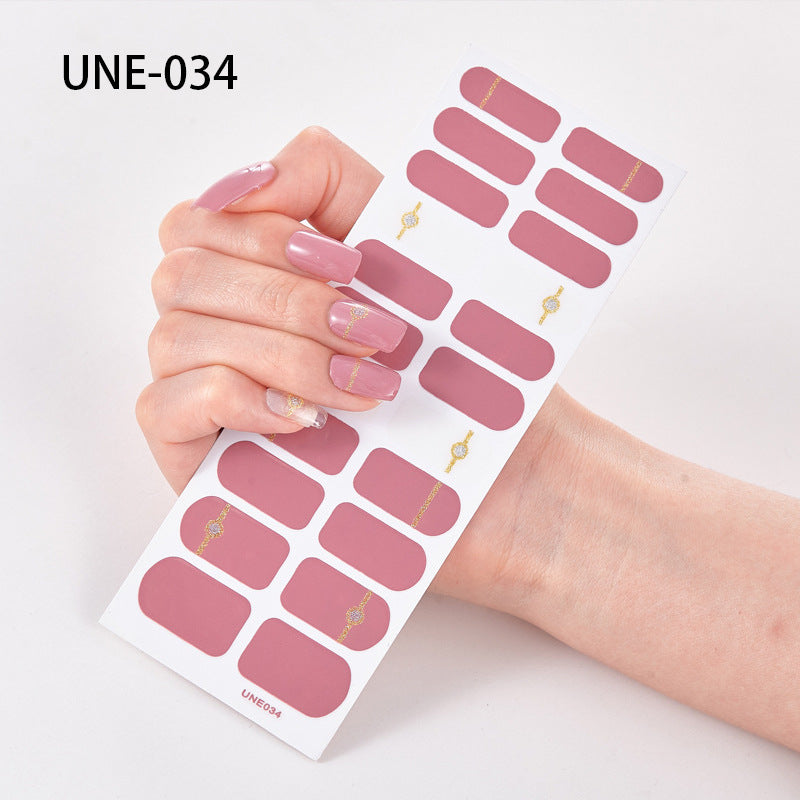 Autocolantes de unhas de estilo europeu e americano francês, impermeáveis e removíveis, película de verniz 3D para unhas, autocolantes integrais de Natal, 22 pontas