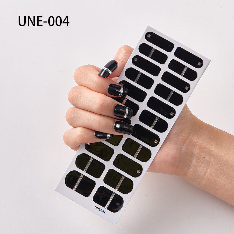 Autocolantes de unhas de estilo europeu e americano francês, impermeáveis e removíveis, película de verniz 3D para unhas, autocolantes integrais de Natal, 22 pontas