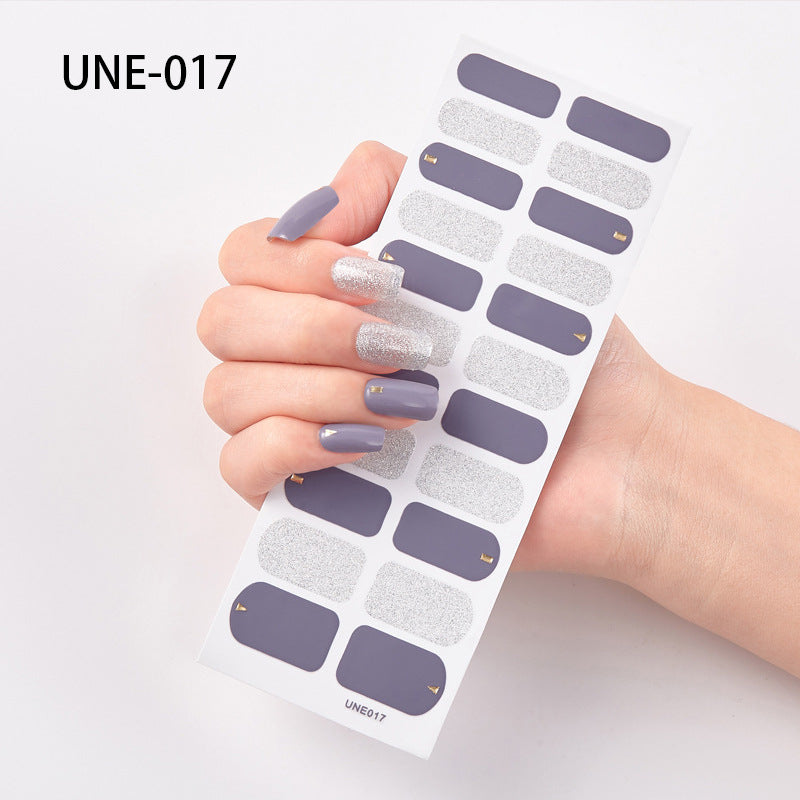 Autocolantes de unhas de estilo europeu e americano francês, impermeáveis e removíveis, película de verniz 3D para unhas, autocolantes integrais de Natal, 22 pontas