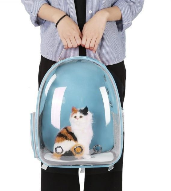 Saco de gato totalmente transparente para animais de estimação